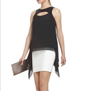 BCBGMAXAZRIA BIANCA SEQUIN SLEEVELESS BLOUSE (XS)